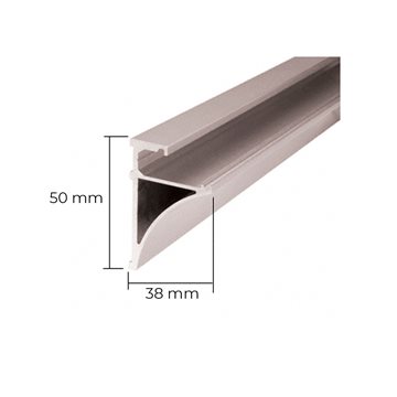 Hylleprofil for 6 mm glass - 2,4 meter - Børstet stållook