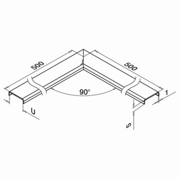 Håndtak hjørnekontakt for 16,76 - 17,52 mm glass - Svart