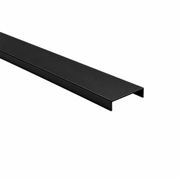 Håndlist - U-profil til 16,76 - 17,52 mm glass - 2500 mm lang - Matt sort