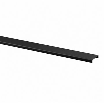 Håndløper - U-profil for 16,76 - 17,52 mm glass 2500 mm lengde - Svart