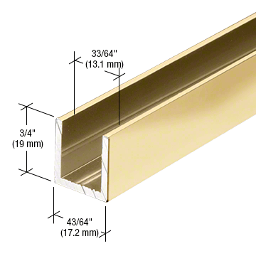 Uprofil - Glanset gull - 1200 mm - 19x17x19 mm