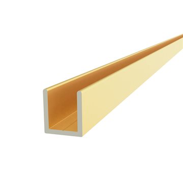U-profil - Matt Messing - 2500 mm - 19x17x19 mm