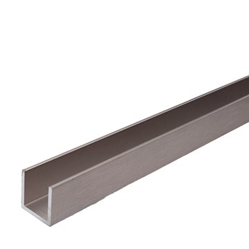 U-profil - Børstet Stål - 2500 mm - 20x20x20x2 mm