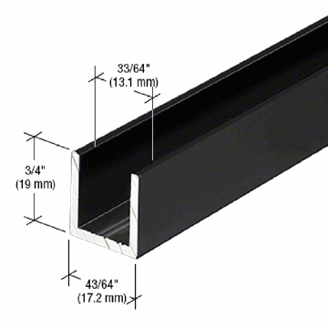U profil - Sort - 2,41 m - 19x17x19 mm
