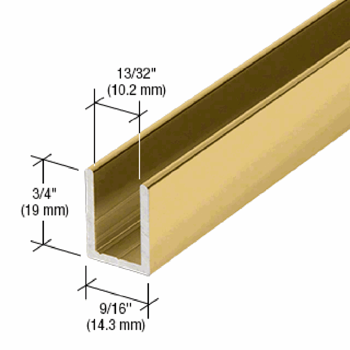 Uprofil - Glanset gull - 1200 mm - 19x14,3x19x2 mm