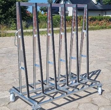 A stativ med hjul i galvanisert stål 1700 x 870 x 1800 mm