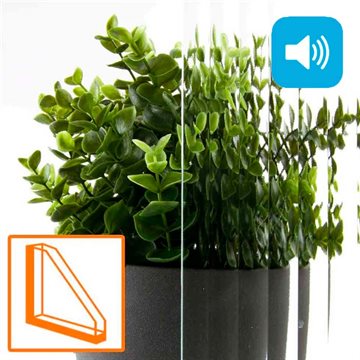 Lydabsorberende isolerglassrute 34 dB - Flutes Clear