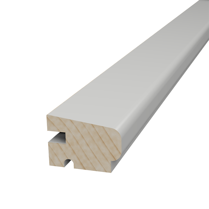 Glasslist VAC/Hvit 15 x 21 mm med spor til gummi - 3 m lang
